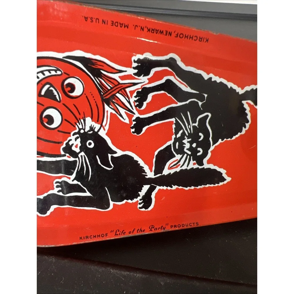 Vintage Kirchhof Life Of The Party Halloween Noisemaker Cats Pumpkin NOISE MAKER